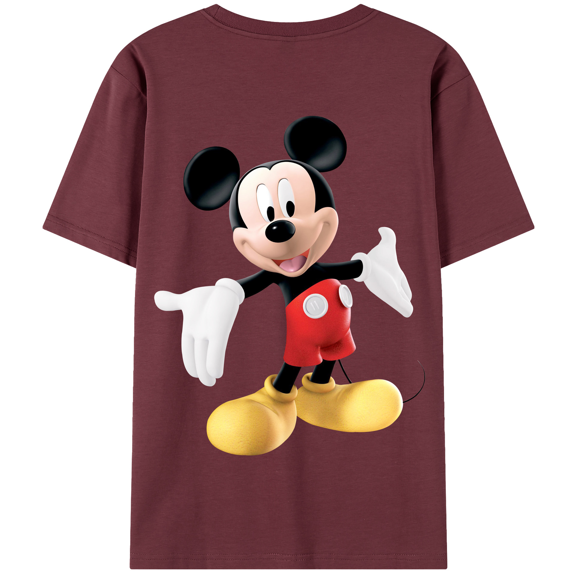 （画像用） ミッキーマウス Mickey Mouse 綿100％半袖Tシャツ（背面プリント）